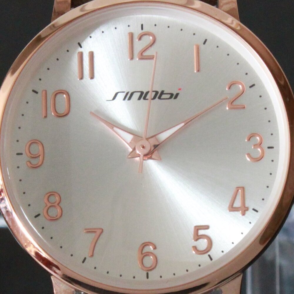 Ladies Easy Reader Dress Watch Silver Sunburst Dial Rose Gold-toned Case 30mm - Picture 13 of 13